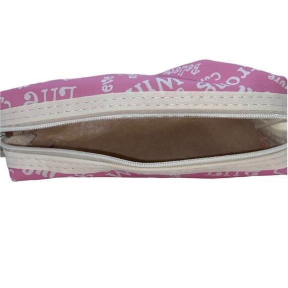 NWT Pink Breast Cancer Awareness Pencil Case Cosmetic Beauty Bag Keychain Pouch - Picture 7 of 8
